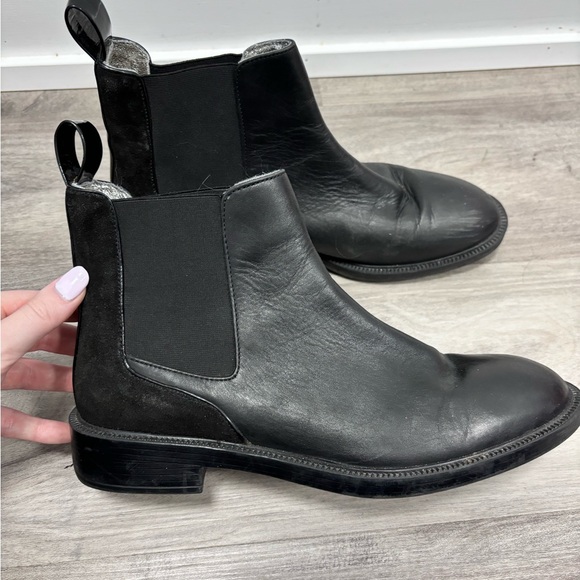 ZARA Black Leather Boots - Picture 2 of 3